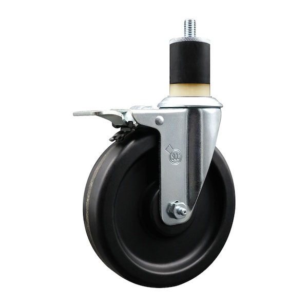 6'' Phenolic Swivel 1-7/8'' Expanding Stem Caster Total Lock Brake